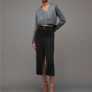 All Saints Black Maxi Skirt